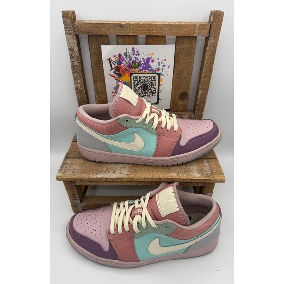 Jordan 1 Low SE Easter Arctic Punch Purple Pulse Womens Size 9 DJ5196-615 - Picture 4 of 11